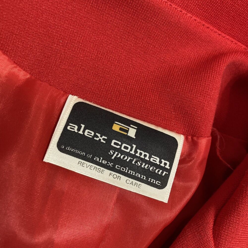 $5 SALE MUST GO Vintage 70s Alex Coleman Sportswear Red Blazer Jacket Size S - Picture 6 of 12